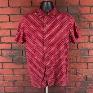 Kenneth Cole Geometric Button Down Men's Medium‎ Short-Sleeve